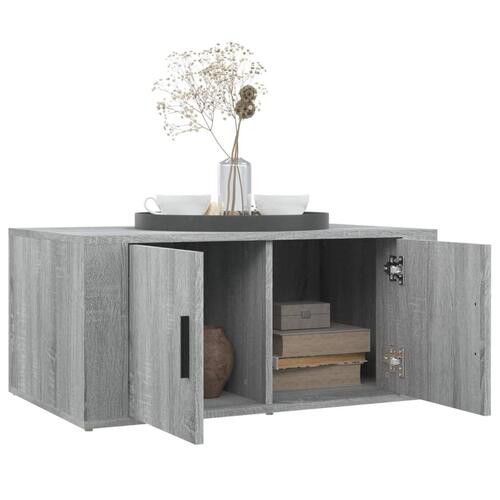 Sofabord 80x50x36 cm konstrueret træ grå sonoma-eg