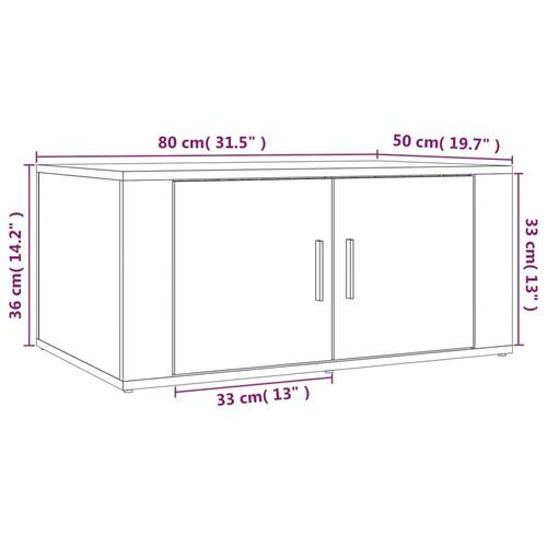 Sofabord 80x50x36 cm konstrueret træ grå sonoma-eg