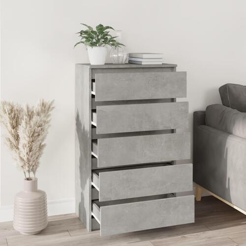Skuffeskab 60x36x103 cm konstrueret træ betongrå