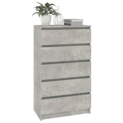 Skuffeskab 60x36x103 cm konstrueret træ betongrå