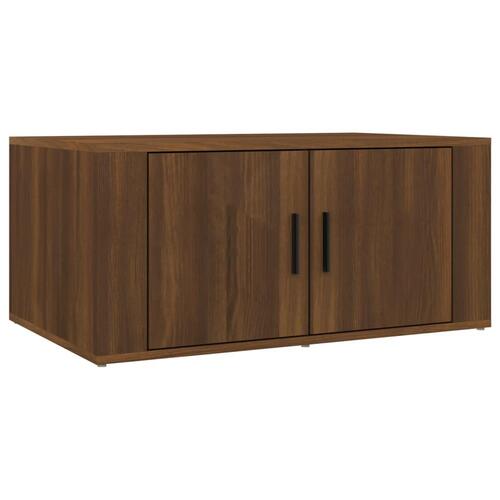 Sofabord 80x50x36 cm konstrueret træ brun egetræsfarve