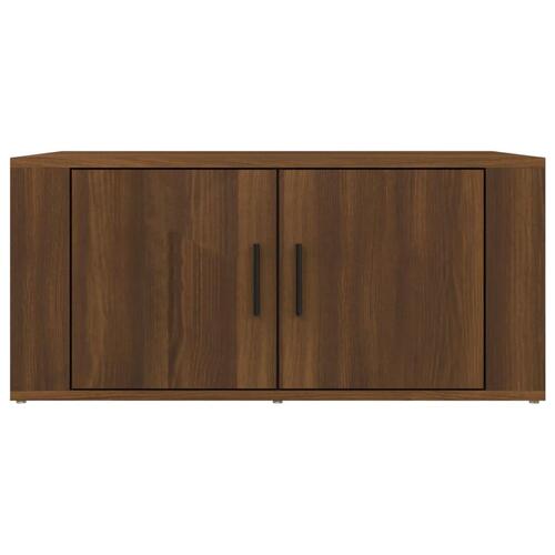 Sofabord 80x50x36 cm konstrueret træ brun egetræsfarve