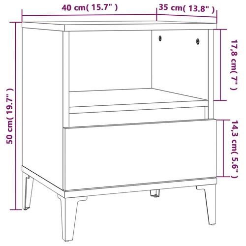 Sengebord 40x35x50 cm sonoma-eg
