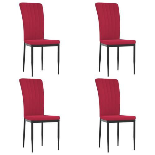 Spisebordsstole 4 stk. velour vinrød