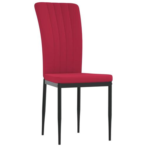 Spisebordsstole 4 stk. velour vinrød