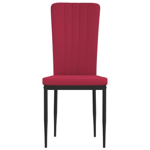 Spisebordsstole 4 stk. velour vinrød