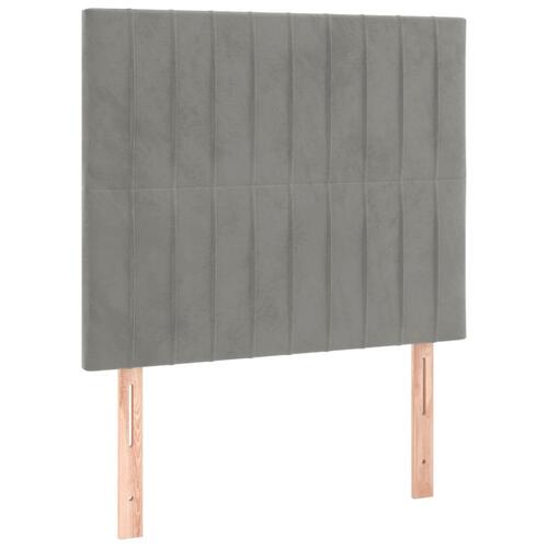 Sengegavle 2 stk. 100x5x78/88 cm fløjl lysegrå