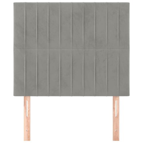 Sengegavle 2 stk. 100x5x78/88 cm fløjl lysegrå