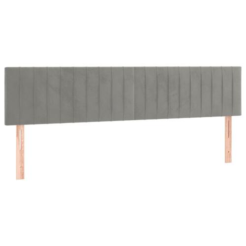 Sengegavle 2 stk. 100x5x78/88 cm fløjl lysegrå