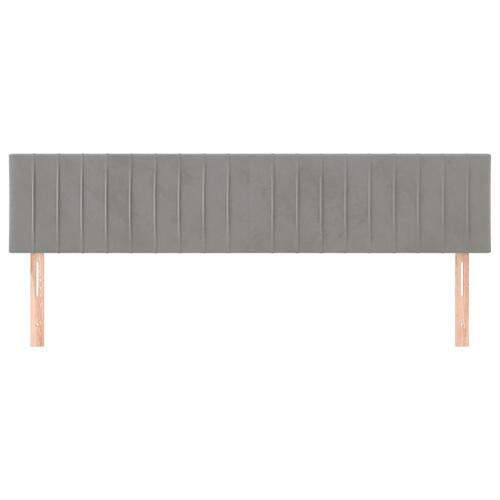 Sengegavle 2 stk. 100x5x78/88 cm fløjl lysegrå