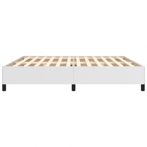 Sengeramme 200x200 cm i hvidt kunstlæder