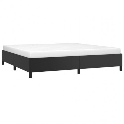 Sengeramme 200×200 cm i sort kunstlæder