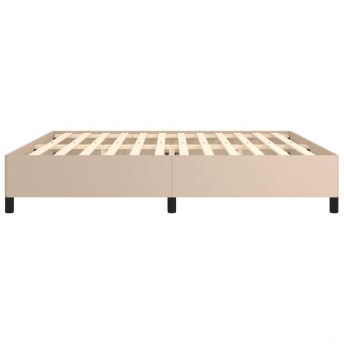 Sengeramme 200x200 cm kunstlæder cappuccinofarvet