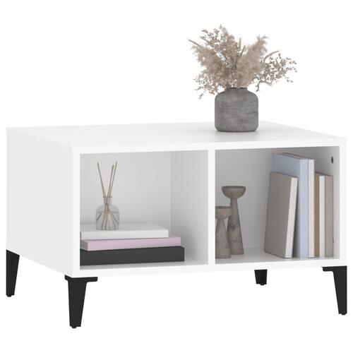 Sofabord 60x50x36,5 cm konstrueret træ hvid