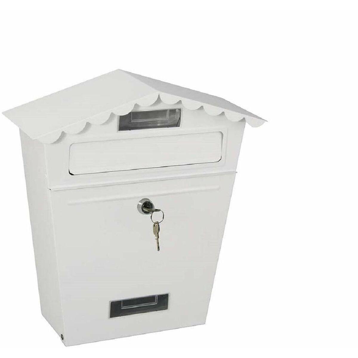 EDM Brevkasse Classic - Hvid stål, 29,5 × 10,5 × 35,5 cm