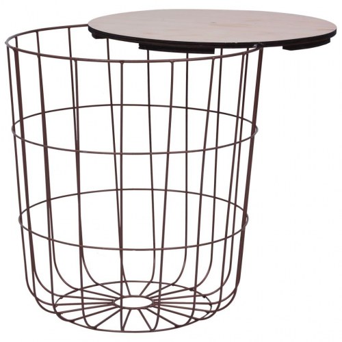 Sofabord Ø 39,5 cm MDF kobberfarvet