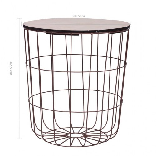 Sofabord Ø 39,5 cm MDF kobberfarvet