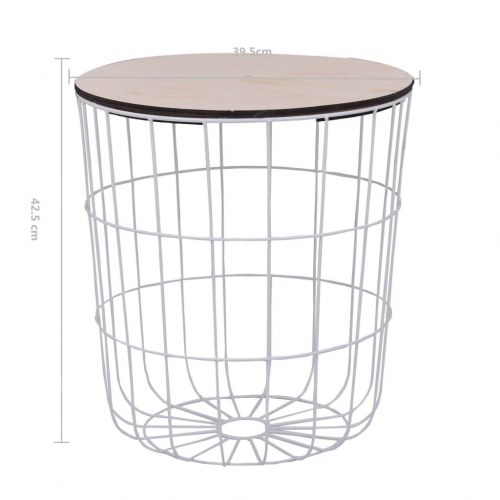 Sofabord Ø 39,5 cm hvid