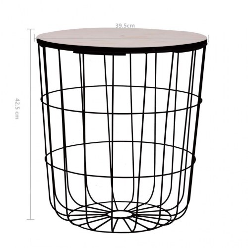 Sofabord Ø 39,5 cm sort