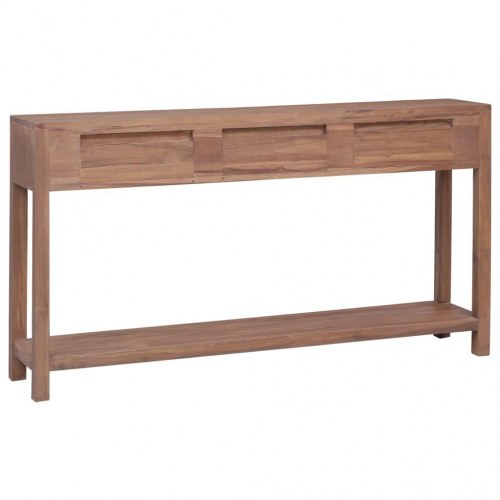 Konsolbord 145x30x80 cm massivt teaktræ