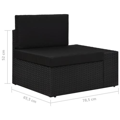 Loungesæt til haven 5 dele polyrattan sort