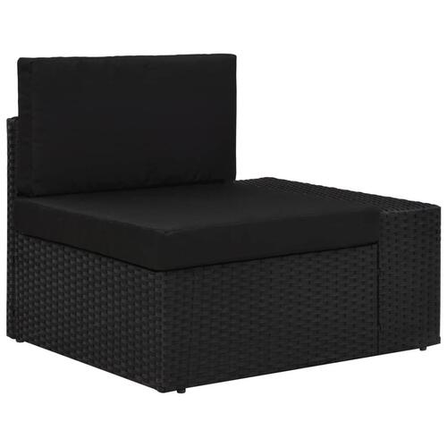 Loungesæt til haven 4 dele polyrattan sort