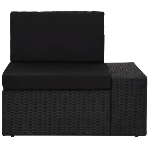 Loungesæt til haven 4 dele polyrattan sort