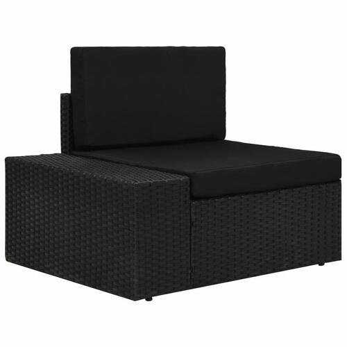 Loungesæt til haven 4 dele polyrattan sort