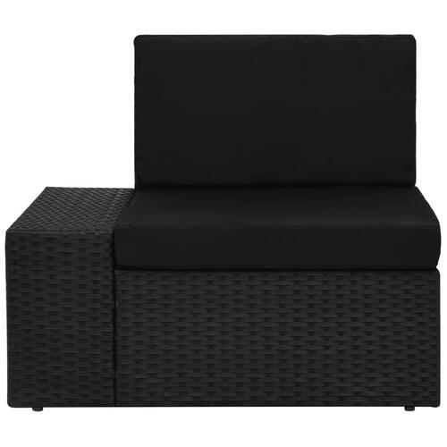 Loungesæt til haven 4 dele polyrattan sort