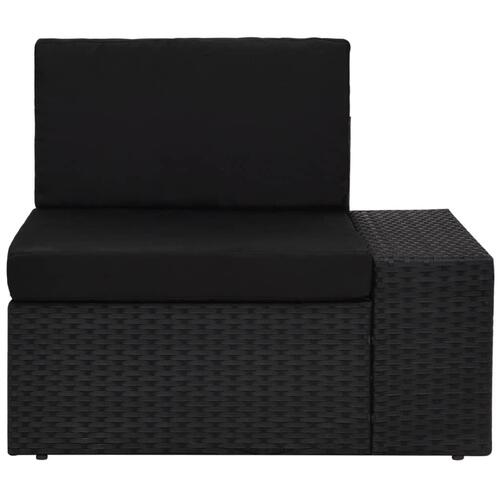 Loungesæt til haven 7 dele polyrattan sort