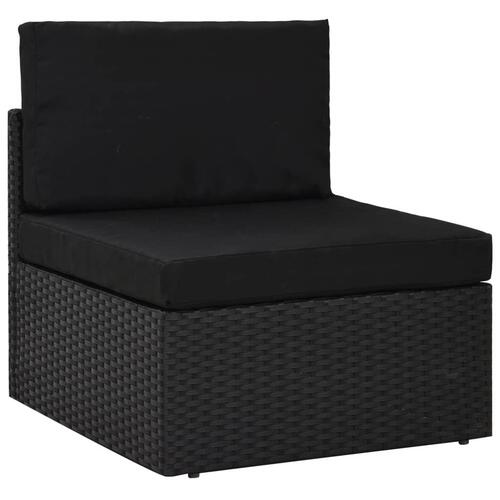 Loungesæt til haven 8 dele polyrattan sort