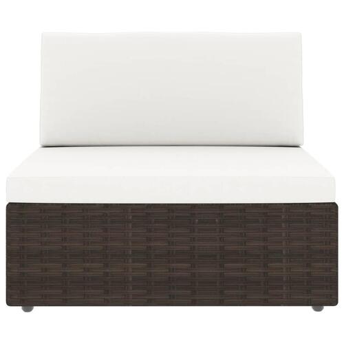 Midtersæde til sofa polyrattan brun