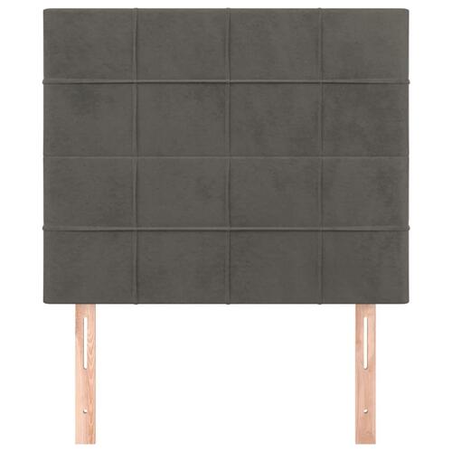 Sengegavle 2 stk. 100x5x78/88 cm fløjl mørkegrå