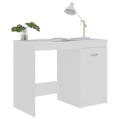 Skrivebord 100x50x76 cm konstrueret træ hvid
