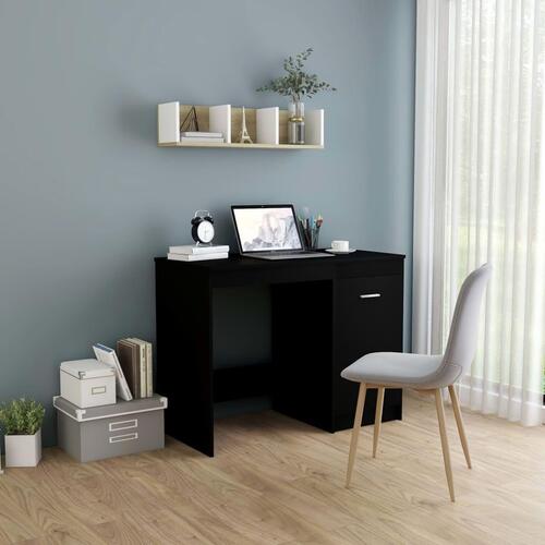 Skrivebord 100x50x76 cm konstrueret træ sort
