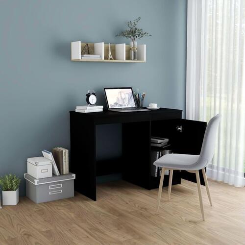 Skrivebord 100x50x76 cm konstrueret træ sort