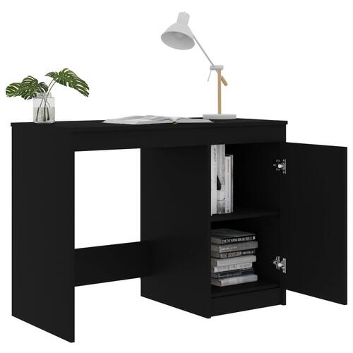 Skrivebord 100x50x76 cm konstrueret træ sort