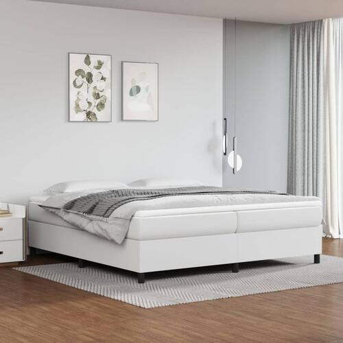 Sengeramme 200x200 cm kunstlæder hvid