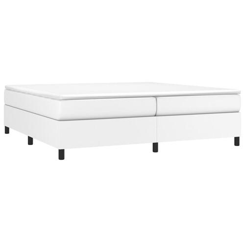 Sengeramme 200x200 cm kunstlæder hvid