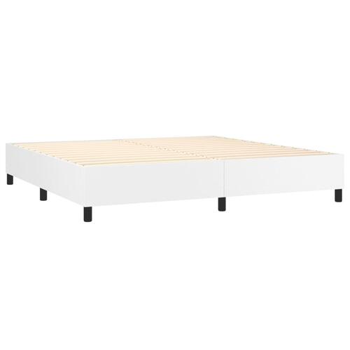 Sengeramme 200x200 cm kunstlæder hvid