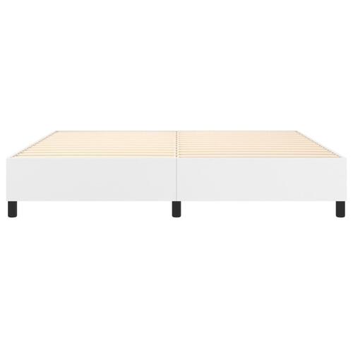 Sengeramme 200x200 cm kunstlæder hvid