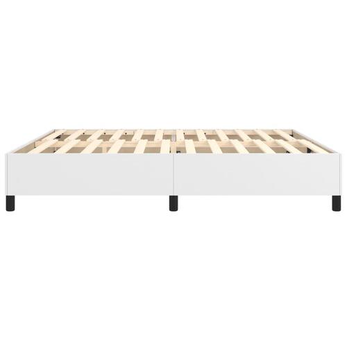 Sengeramme 200x200 cm kunstlæder hvid