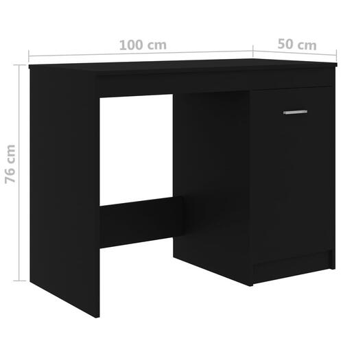 Skrivebord 100x50x76 cm konstrueret træ sort