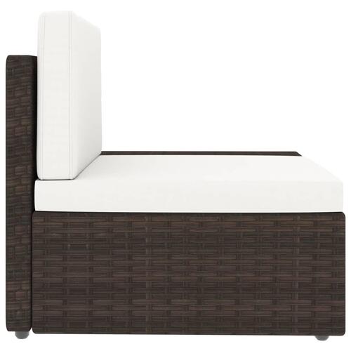 Loungesæt til haven 10 dele polyrattan brun