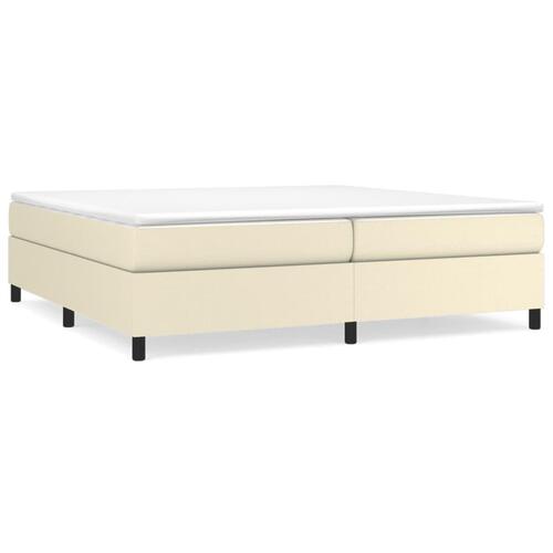Sengeramme 200x200 cm kunstlæder cremefarvet