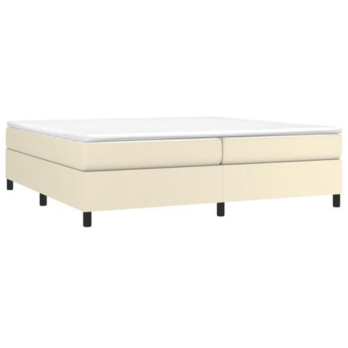 Sengeramme 200x200 cm kunstlæder cremefarvet