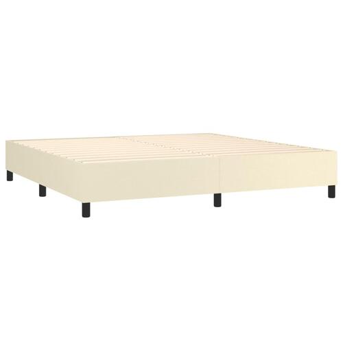 Sengeramme 200x200 cm kunstlæder cremefarvet