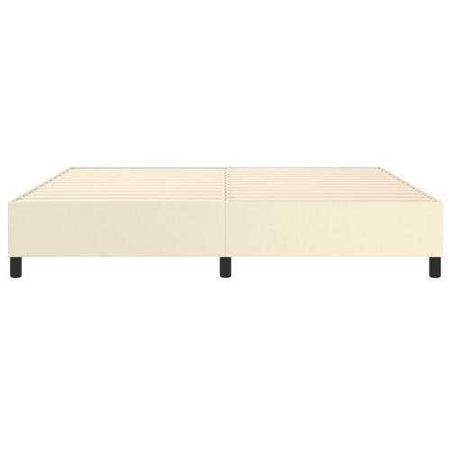 Sengeramme 200x200 cm kunstlæder cremefarvet