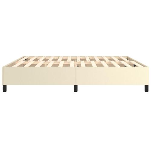 Sengeramme 200x200 cm kunstlæder cremefarvet