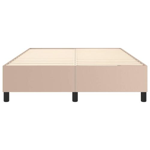 Sengeramme 140x200 cm kunstlæder cappuccinofarvet